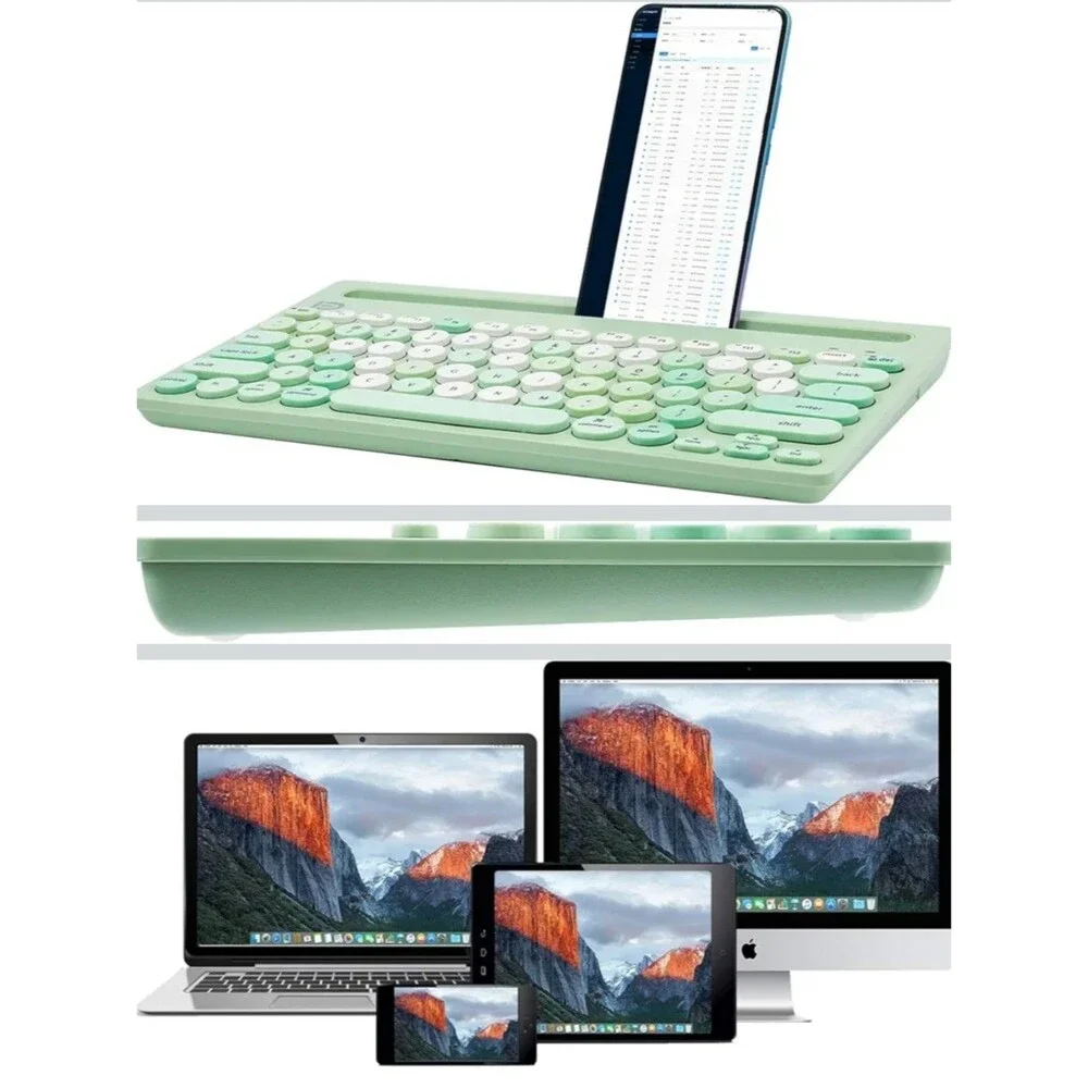 Wireless Keyboard Multi-Device Bluetooth Dual Mode iPad SmartTv MacBook Green